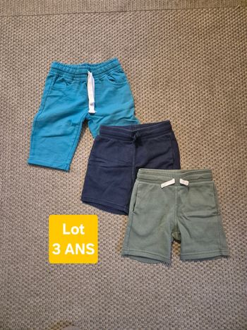 Lot de 3 shorts sport garçon - 3 ans