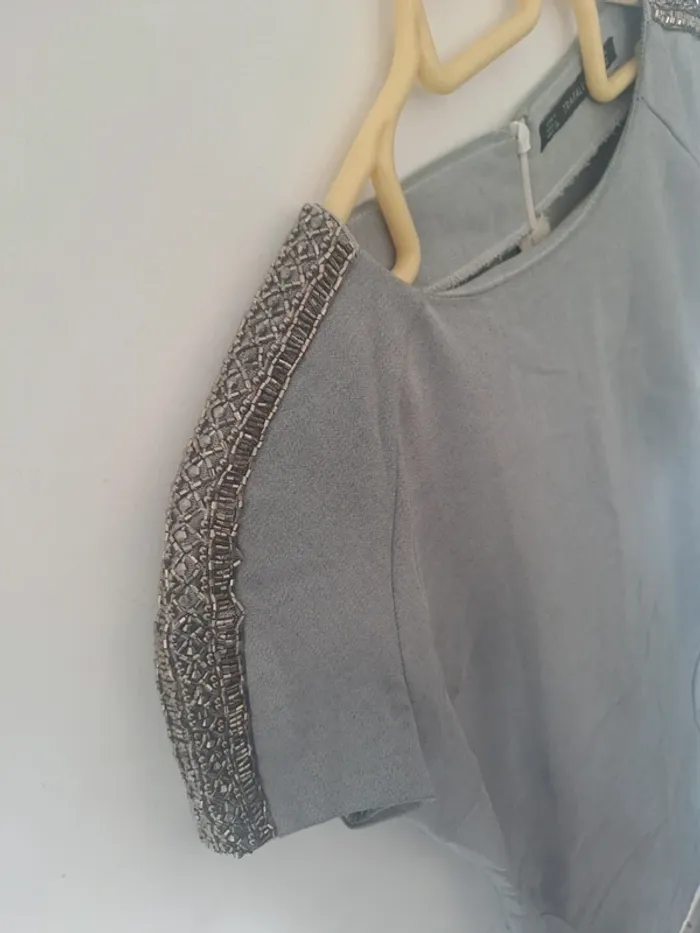 Robe près du corps gris Zara Taille L (40) - photo numéro 5