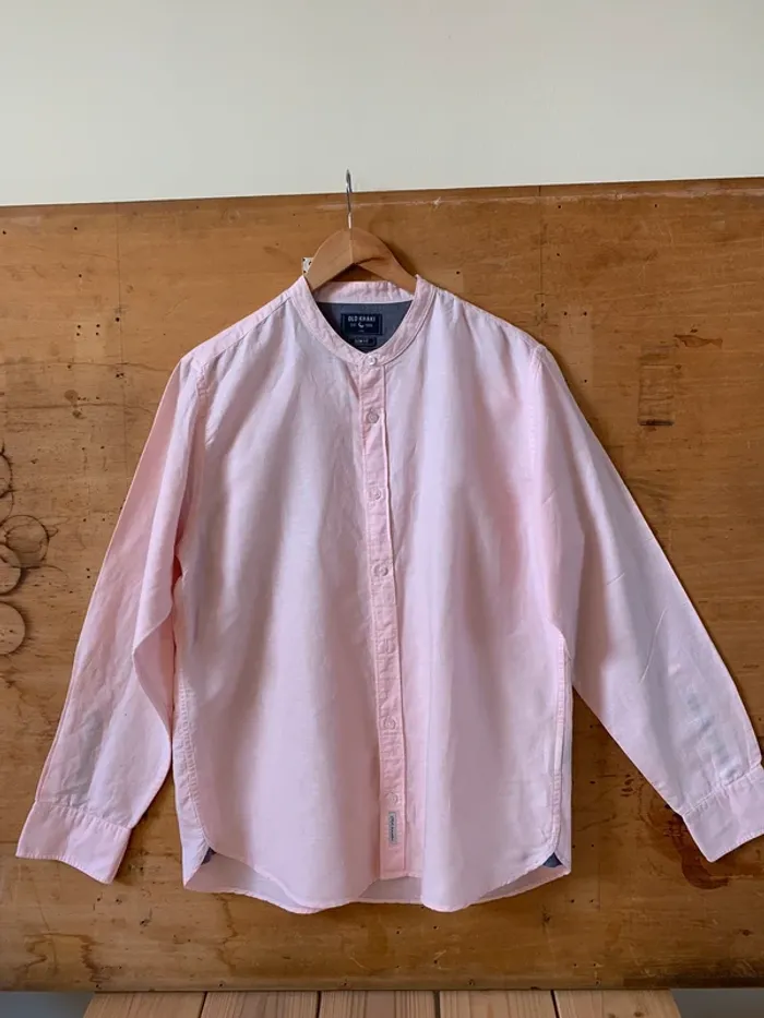 Chemise col officier rose
