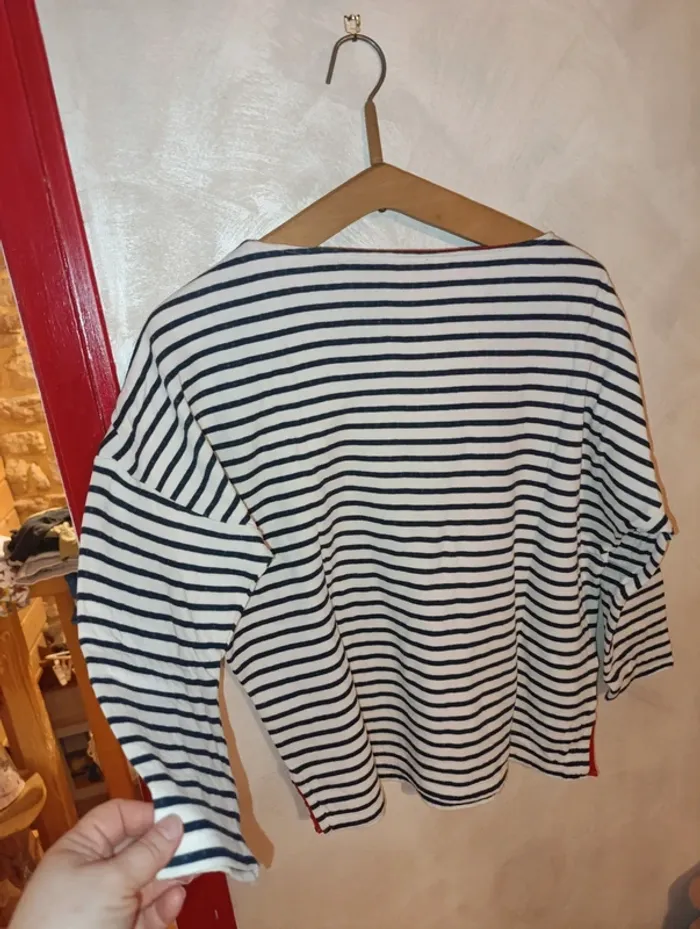 *Dernier prix* Sublime sweat léger manches 3/4 petit bateau taille M - photo numéro 3