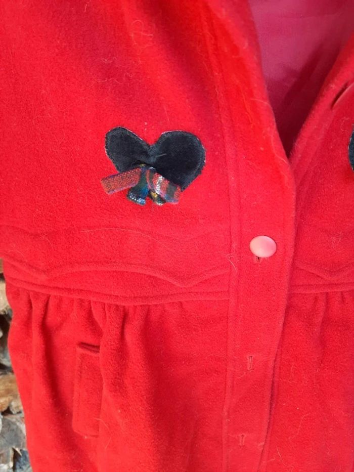 Manteau vintage rouge & écossais capuche amovible - photo numéro 7