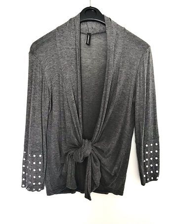 Gilet gris à nouer T 40