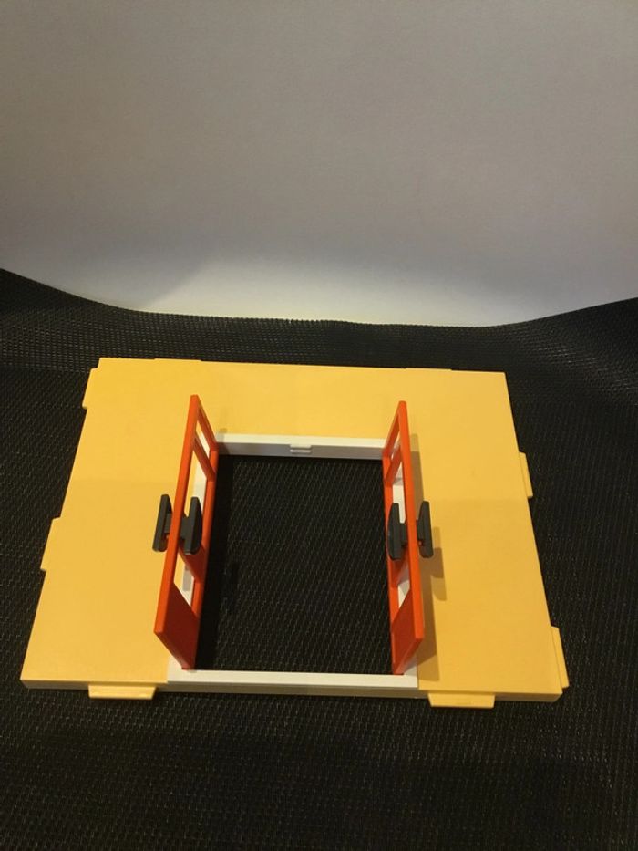 Playmobil mur parois jaune avec double porte orange 19x15cm maison moderne 9266 - photo numéro 3