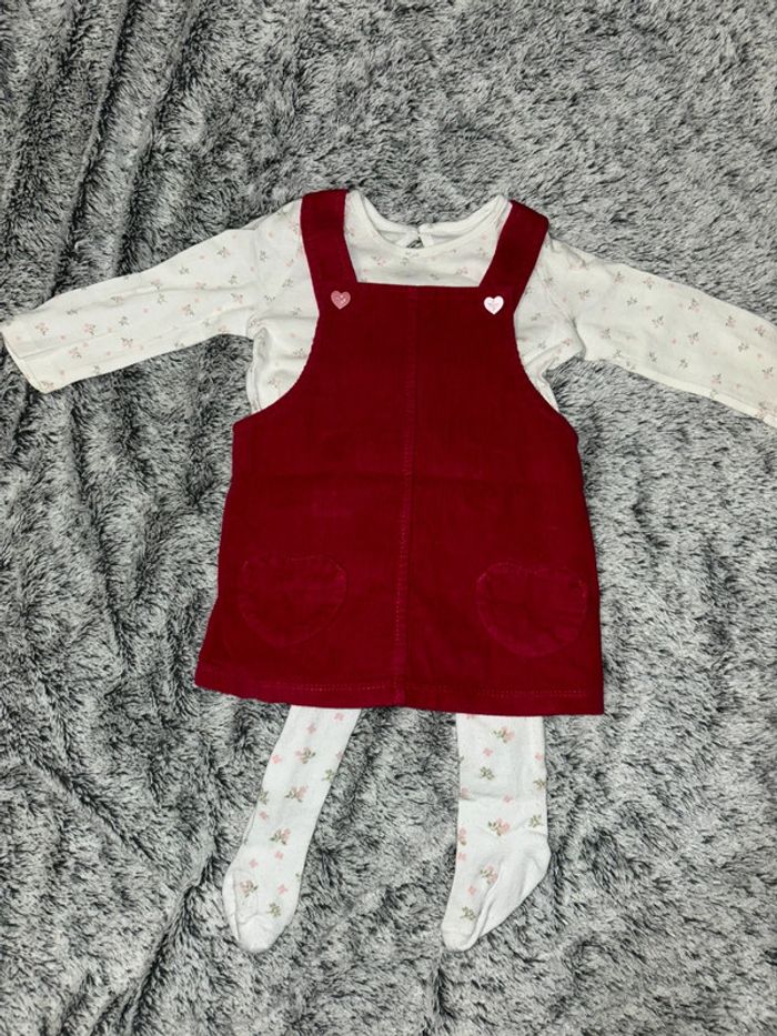 Ensemble robe salopette collant + t-shirt