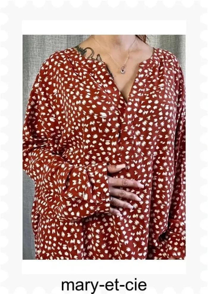 Robe fluide courte ou tunique manches longues possible manches 3/4 taille 56 - photo numéro 5