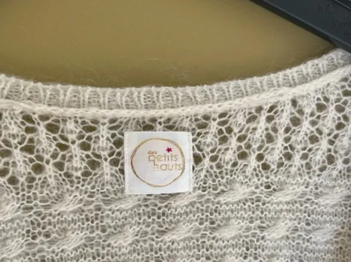Magnifique pull fin col en V || laine et angora || 40-42 - photo numéro 4