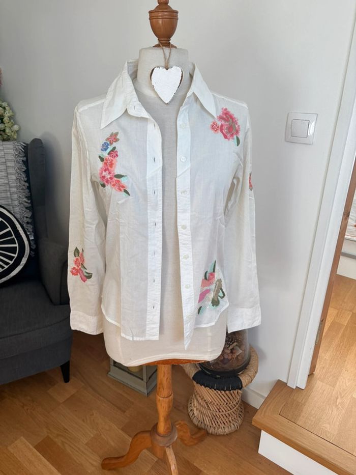 🤍 sublime chemise broderies fleurs - Sinequanone - T38