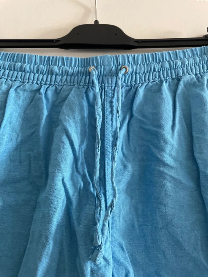 Short en lin bleu - photo numéro 2