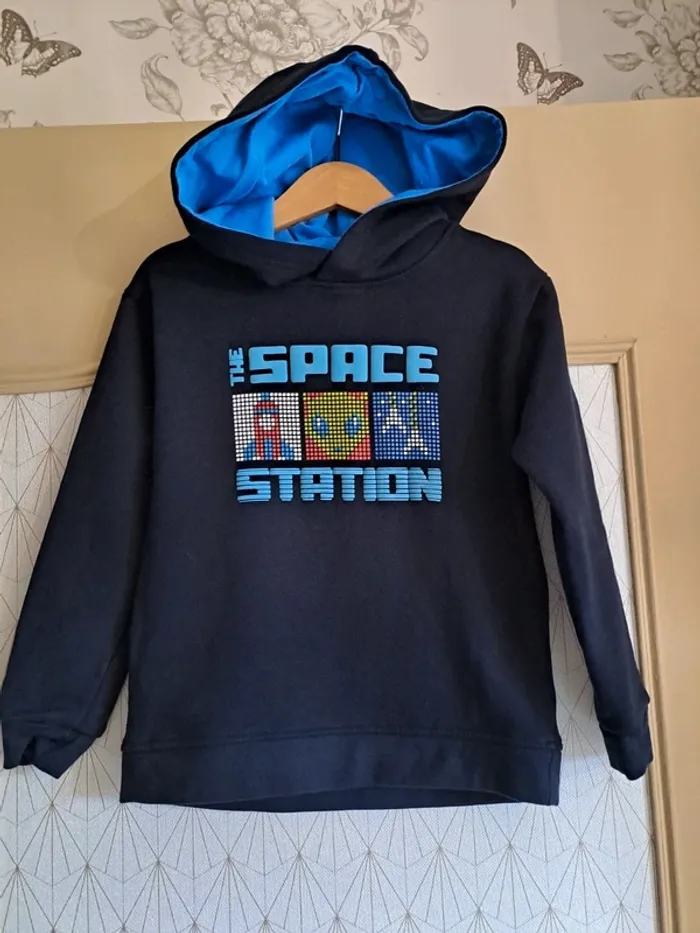 Sweat à capuche marine garçon 6 ans influx comme neuf
