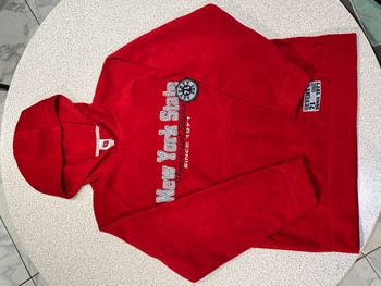 Sweat polaire à capuche rouge C&A taille 146/152 (11-12 ans)