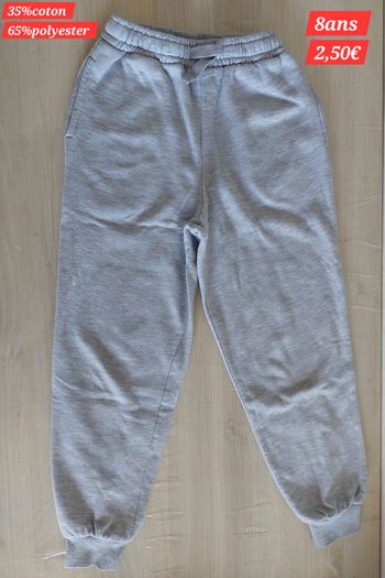 Pantalon de jogging gris garçon 8ans