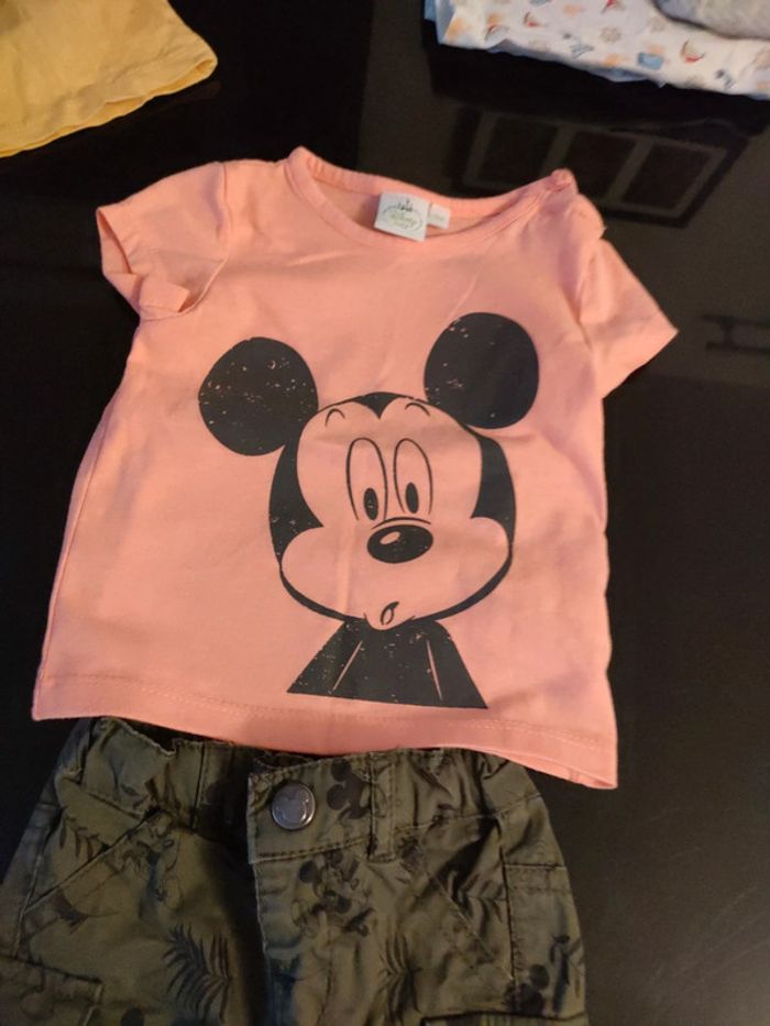 Ensemble t-shirt plus short Disney Mickey baby 3 mois bébé - photo numéro 3