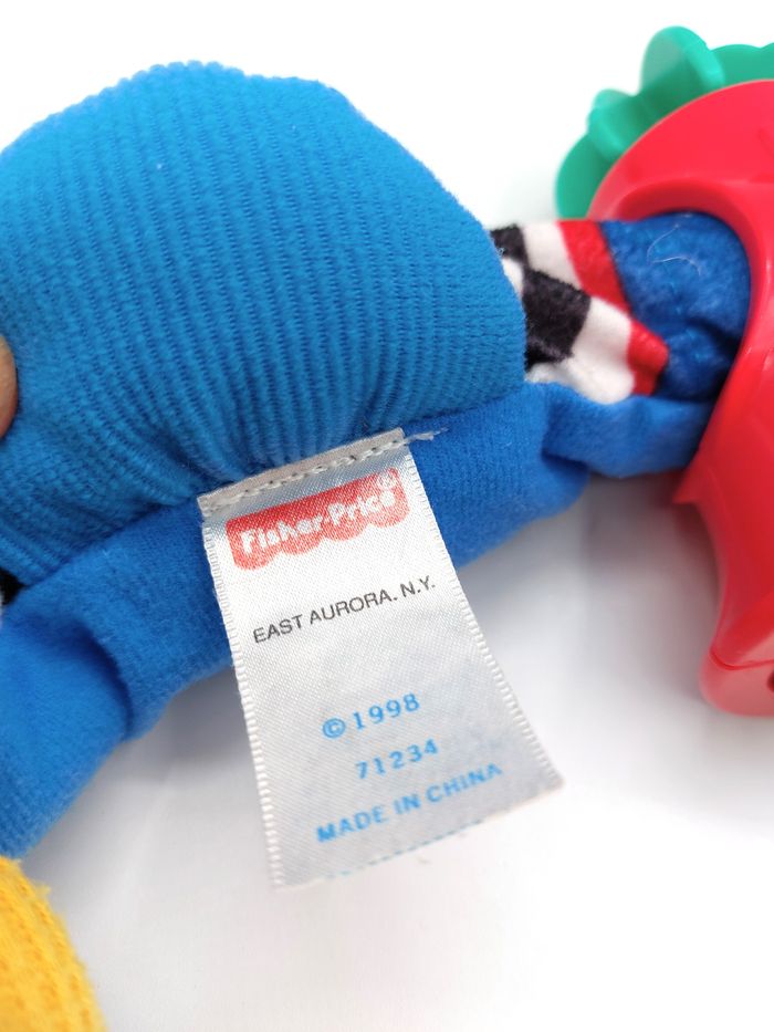 Peluche ancien doudou chenille FISHER PRICE 1998 vintage activités éveil - photo numéro 4