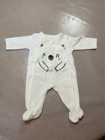 Pyjama velours bébé Du Pareil au Même – 1 mois (53 cm) 🐻