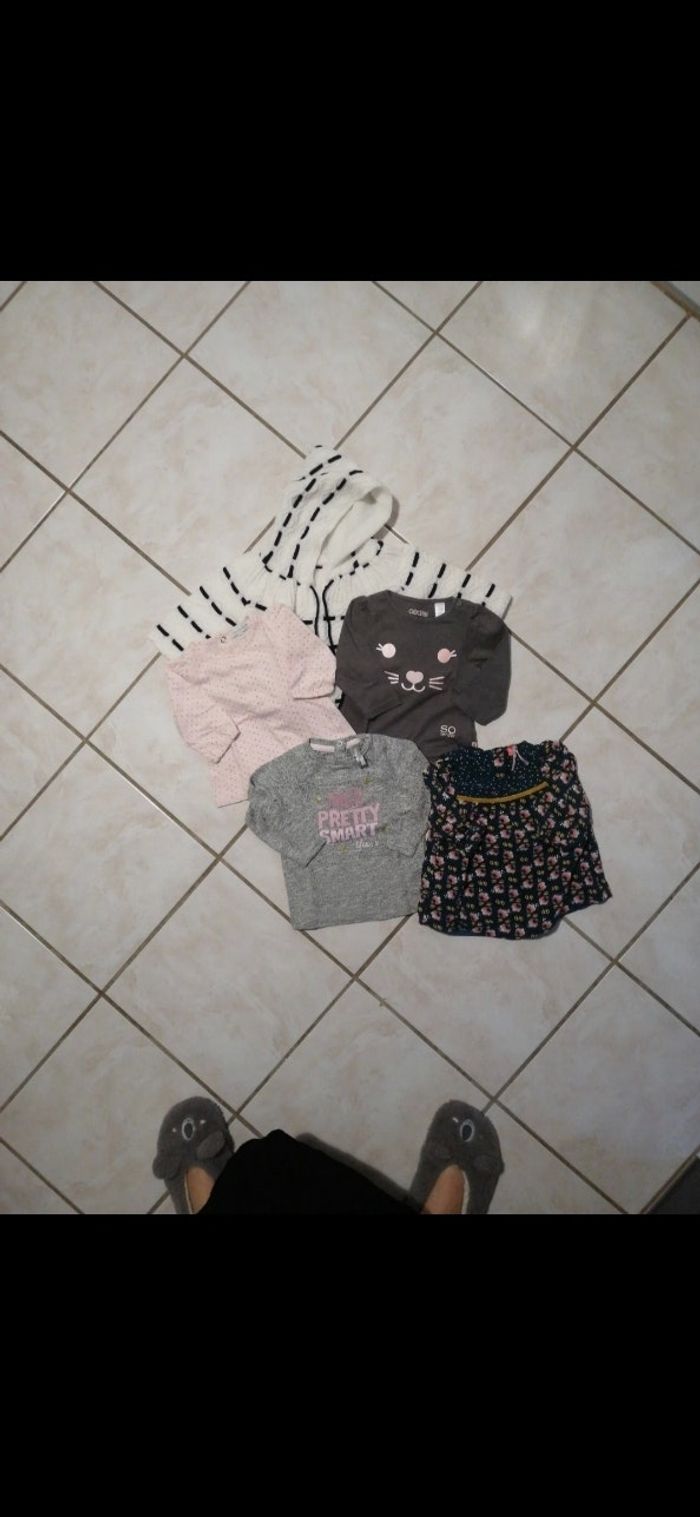 Lot hauts fille 6mois