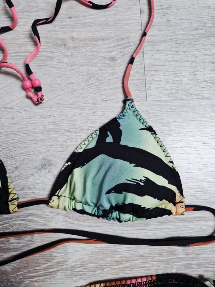 Maillot de bain bikini 2 pièces H&M haut en triangle rembourré 34 et bas en 36 - photo numéro 3