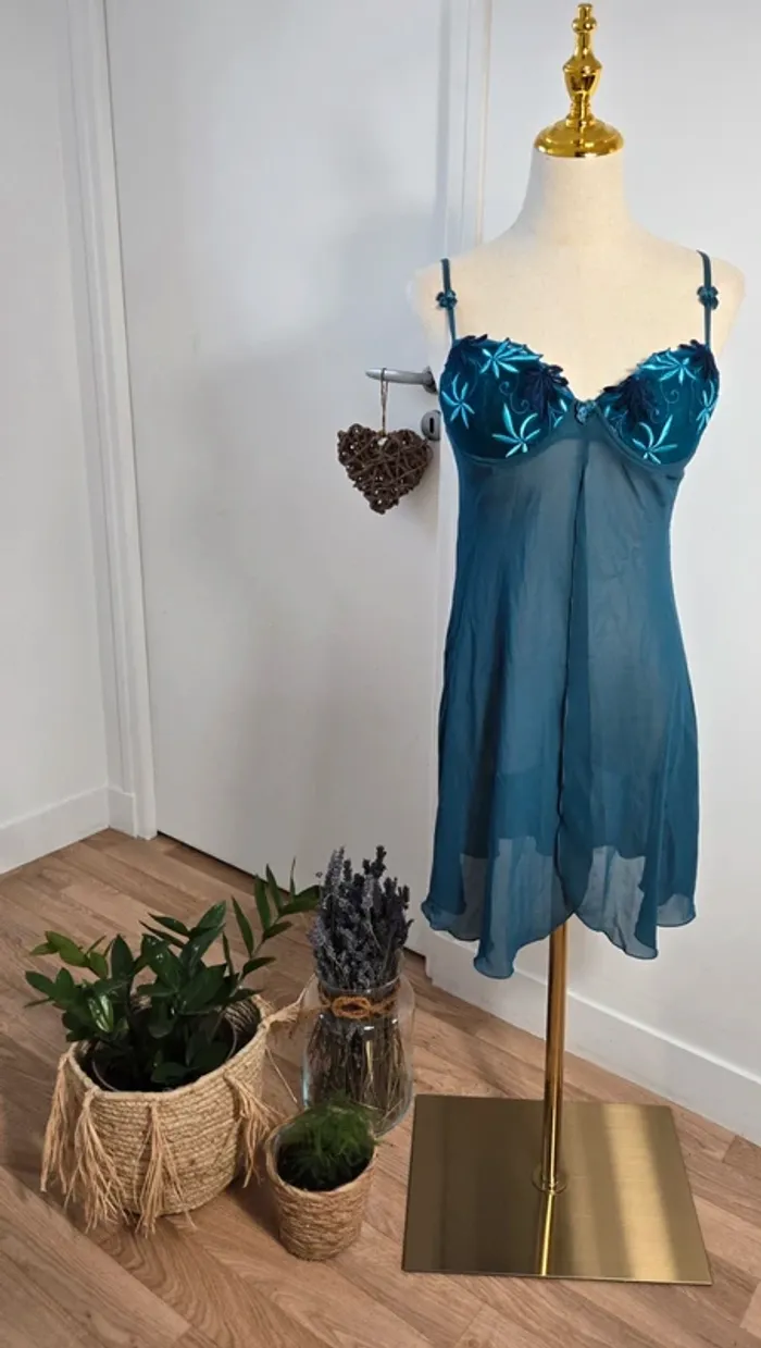Nuisette Darjeeling vert foncé&bleu taille 40 - photo numéro 2