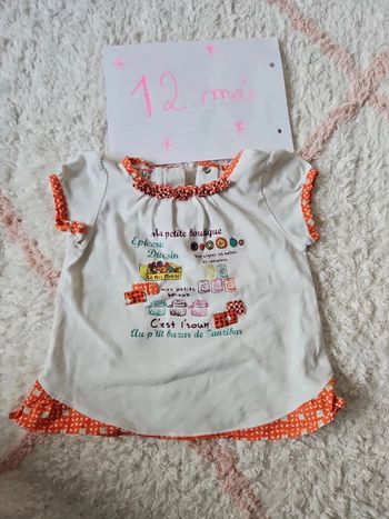 Tee shirt manche courte la cie des petits 12 mois