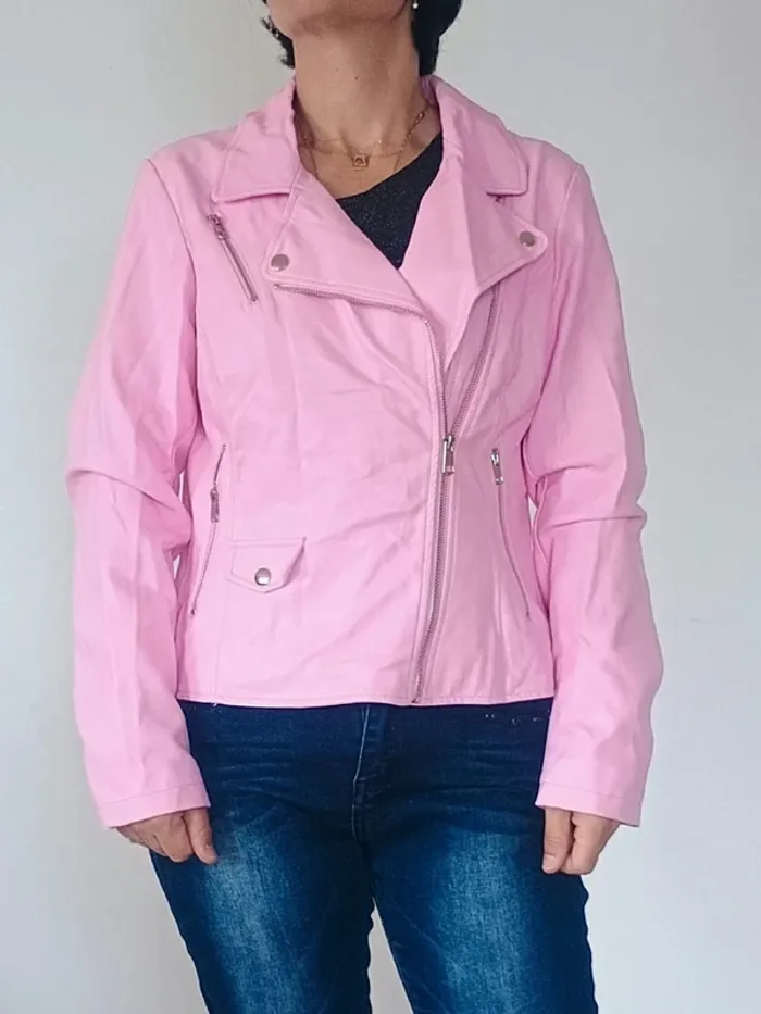 blouson type perfecto rose T42