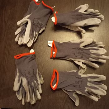5 x gants de travail (taille s)
