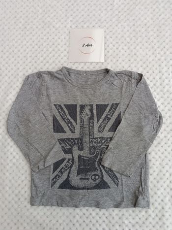 🔸Tee-shirt Manches Longues Gris Rock Star – 24 mois🔸