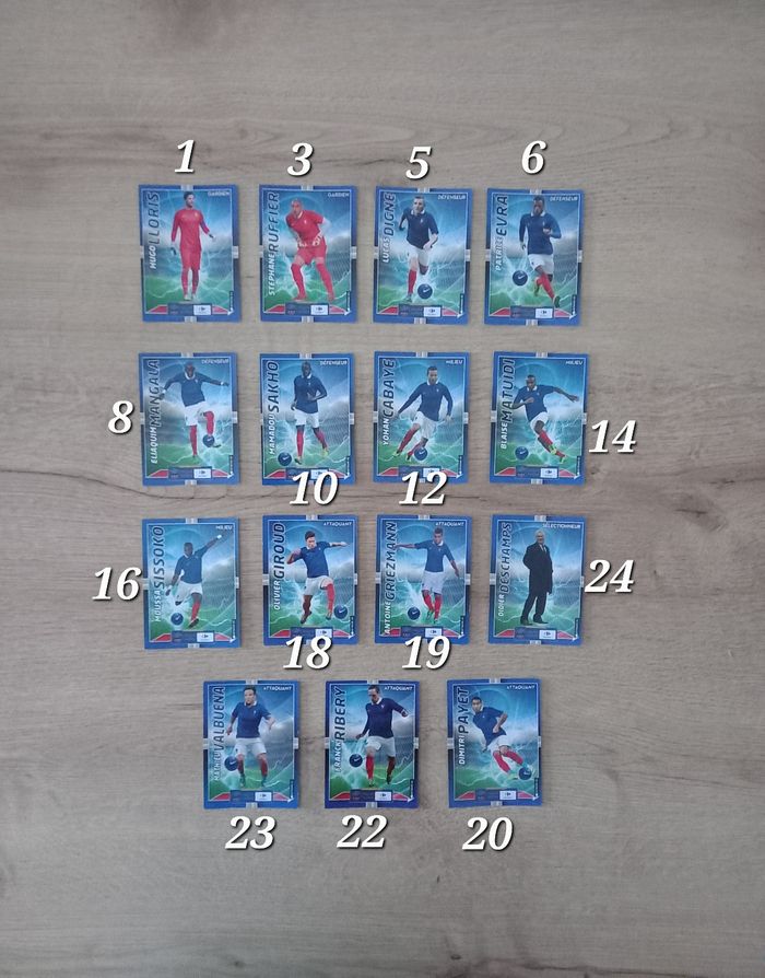 Cartes de foot " coupe du monde 2014 " 15 + 7.
