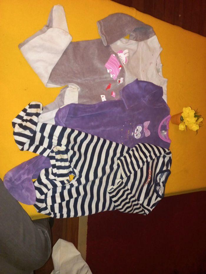 Lot belles 3 grenouillères filles 18 a 24 mois - photo numéro 2