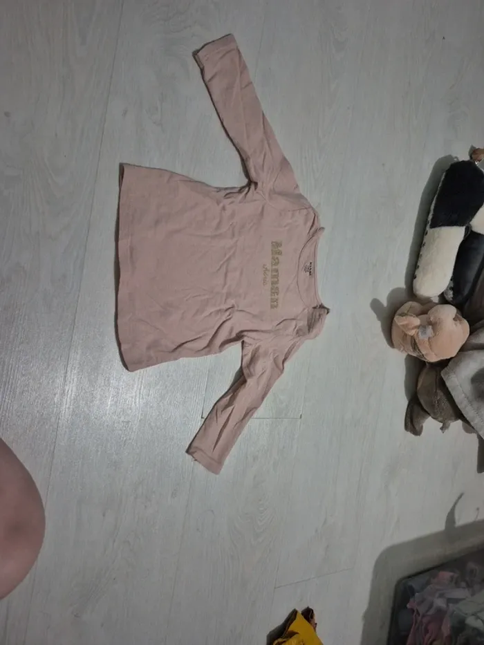T-shirt manches longues rose clair