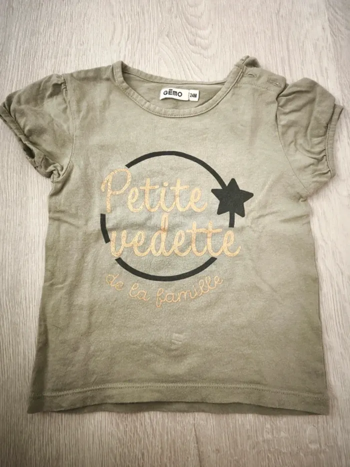 Lot de 2 t-shirts fille été - photo numéro 3