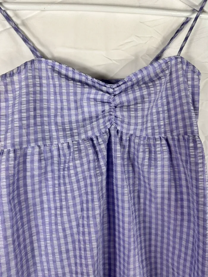 Robe carreaux violet H&M - photo numéro 3