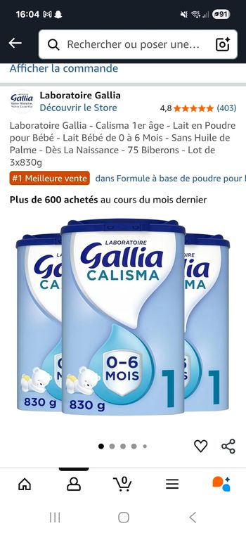 Lait en poudre galia