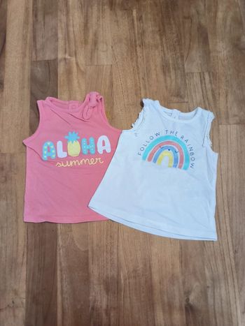 Lot de 2 débardeurs 3mois Tex