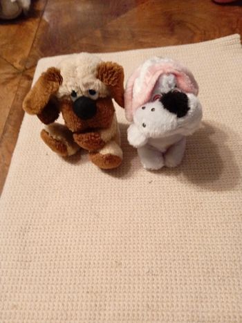 Lot de 2 peluches chien
