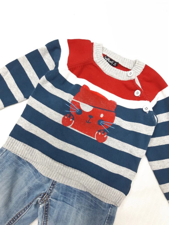 Tenue pull et pantalon jean 12 mois - photo numéro 2