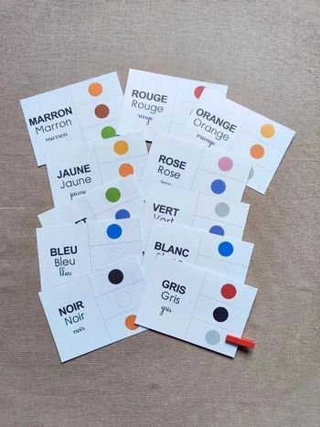 11 grande carte à pince thème couleur et écriture