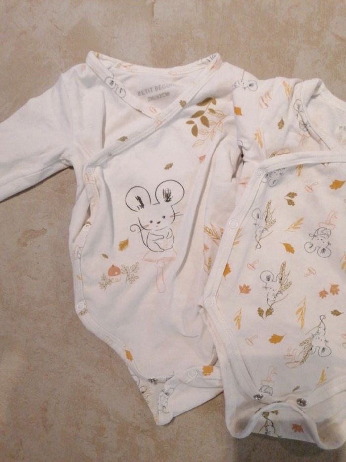 Lot de 2 bodies petit beguin 3 mois - photo numéro 3