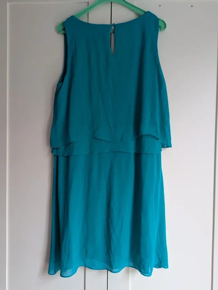 Robe Naf Naf en mousseline verte - photo numéro 3
