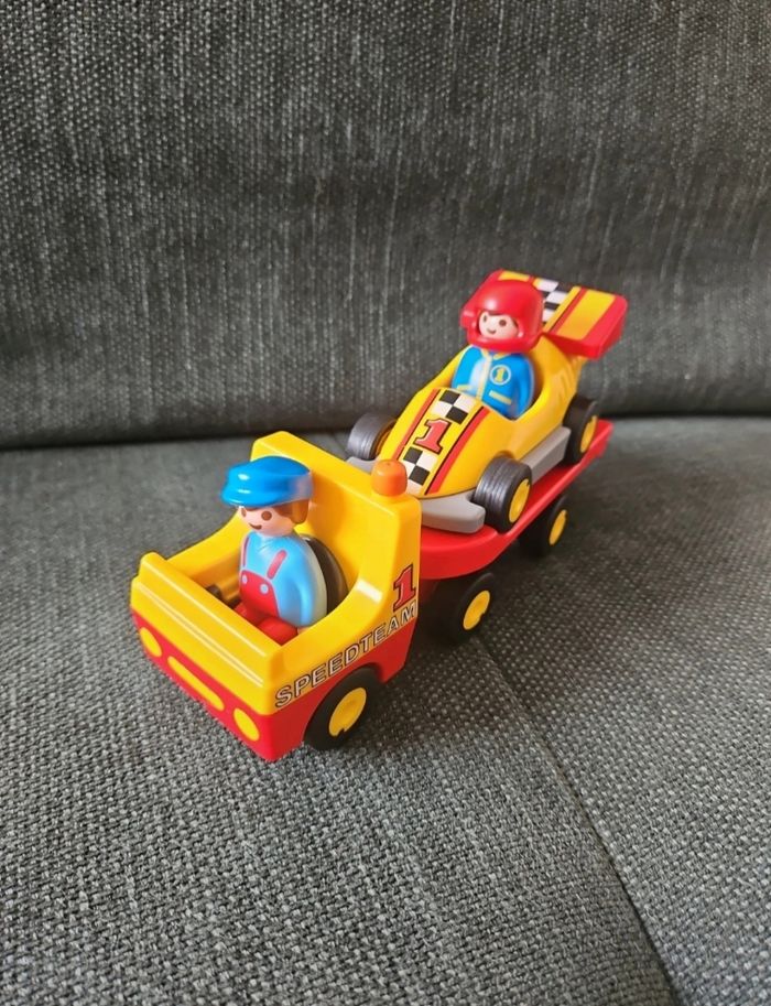 Playmobil 123 voiture de course avec camion de transport 6761