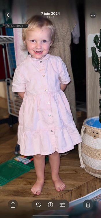 Robe Zara 2-3 ans chemise rose pale fille été