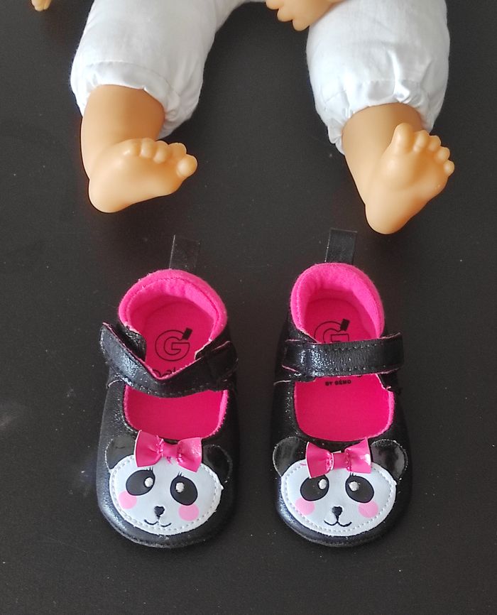 🐼 Ballerines bébé fille – 6 mois – souples – motif panda - photo numéro 1