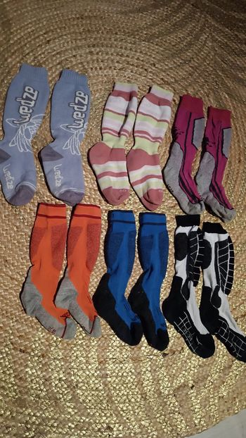 Lot de 6 paires de chaussettes de ski enfant 🎿