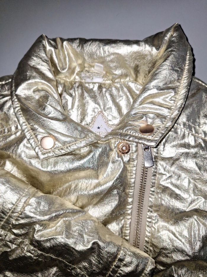 Perfecto métallisé à rivets dorés et poches zippées - photo numéro 4