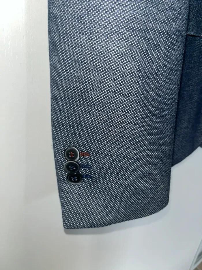 Veste blazer homme bureau mariage cérémonie bleu gris chiné - photo numéro 2