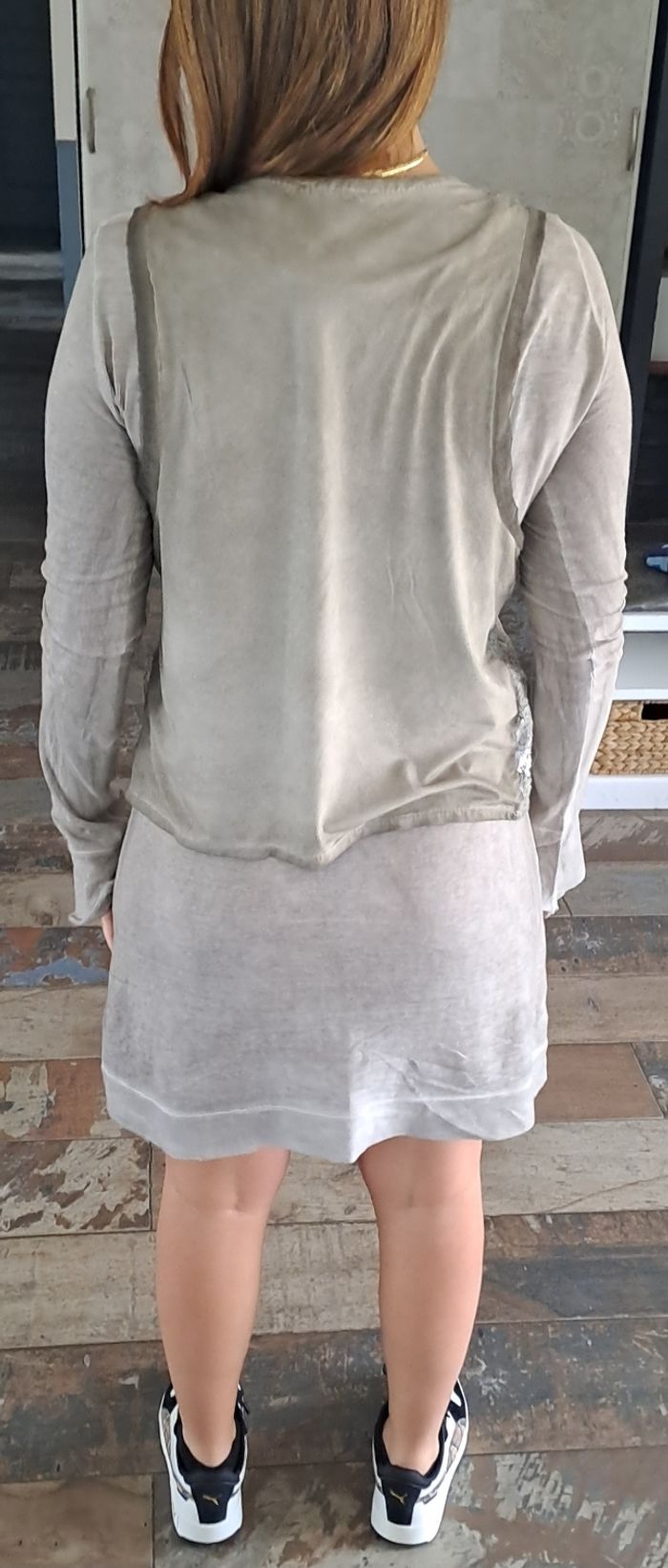 Tunique et veston femmes colorie taupe Made In Intaly taille unique - photo numéro 5