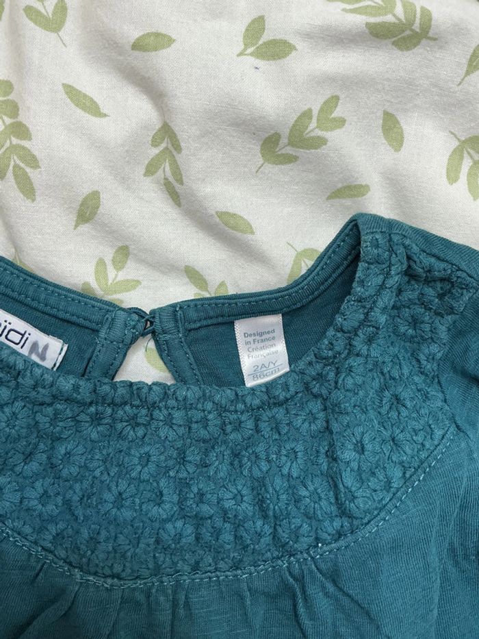 teeshirt manches longues bleu canard 2 ans okaidi - photo numéro 7