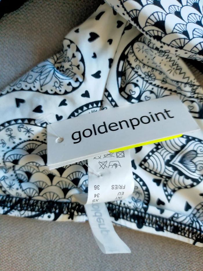 Bas de maillot à nouer – Goldenpoint – Taille 36 – Imprimé noir & blanc - photo numéro 6