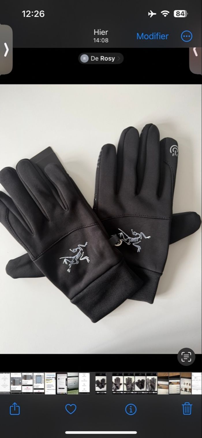 Gants arc’teryx noir et tactile