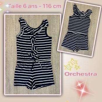 Combishort rayé - taille 6 ans - 116 cm