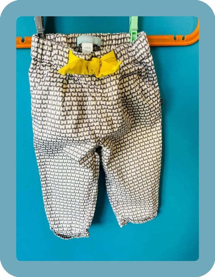 Joli pantalon fluide 12 mois taille ajustable Obaïbi