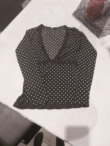 Blouse à manches longues à pois taille M Promod